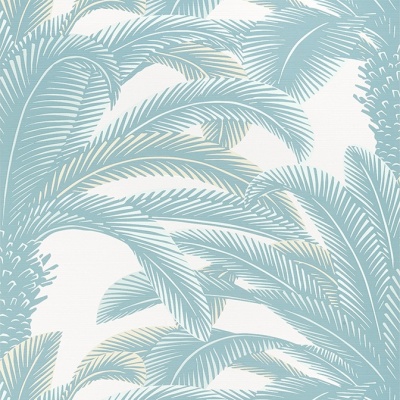 Thibaut Queen Palm Wallpaper in Spa Blue